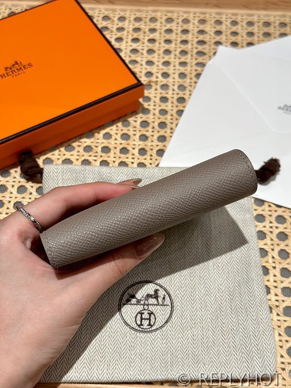 [하이엔드급] Hermes 에르메스 베안 컴팩트 지갑 Bearn Compact Wallet / M8 아스팔트그레이 엠솜 은장