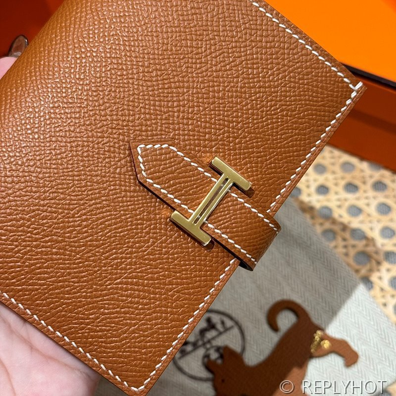 [하이엔드급] Hermes 에르메스 베안 컴팩트 지갑 Bearn Compact Wallet / CK37 골드브라운 엡솜 금장