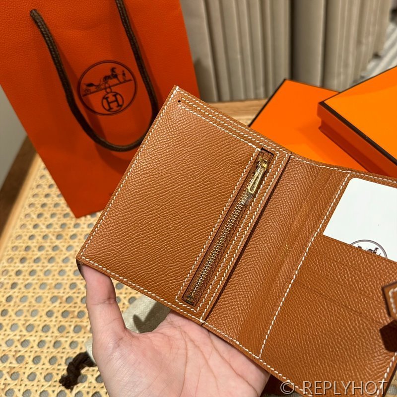 [하이엔드급] Hermes 에르메스 베안 컴팩트 지갑 Bearn Compact Wallet / CK37 골드브라운 엡솜 금장