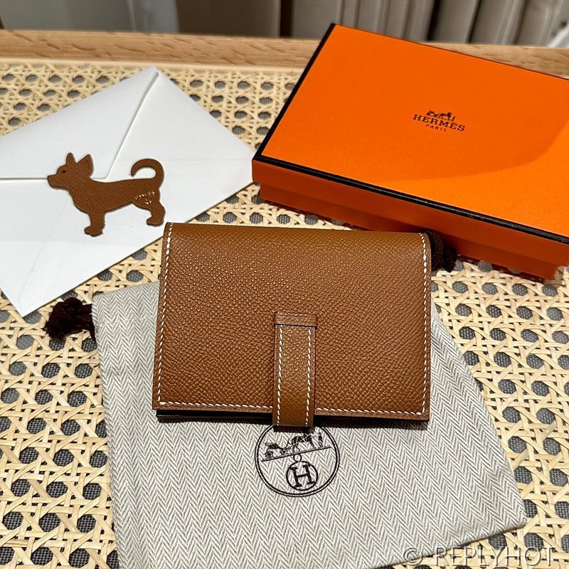 [하이엔드급] Hermes 에르메스 베안 컴팩트 지갑 Bearn Compact Wallet / CK37 골드브라운 엡솜 금장 코인지갑