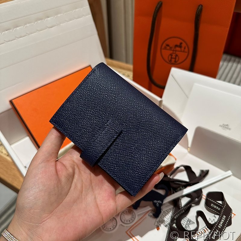 [하이엔드급] Hermes 에르메스 베안 컴팩트 지갑 Bearn Compact Wallet / 73 블루사파이어 엠솜 은장 코인지갑