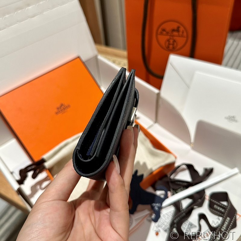 [하이엔드급] Hermes 에르메스 베안 컴팩트 지갑 Bearn Compact Wallet / 73 블루사파이어 엠솜 은장 코인지갑