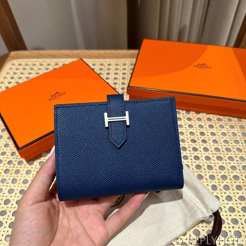 [하이엔드급] Hermes 에르메스 베안 컴팩트 지갑 Bearn Compact Wallet / 73 블루사파이어 엡솜 은장 [매장가 385만원대]