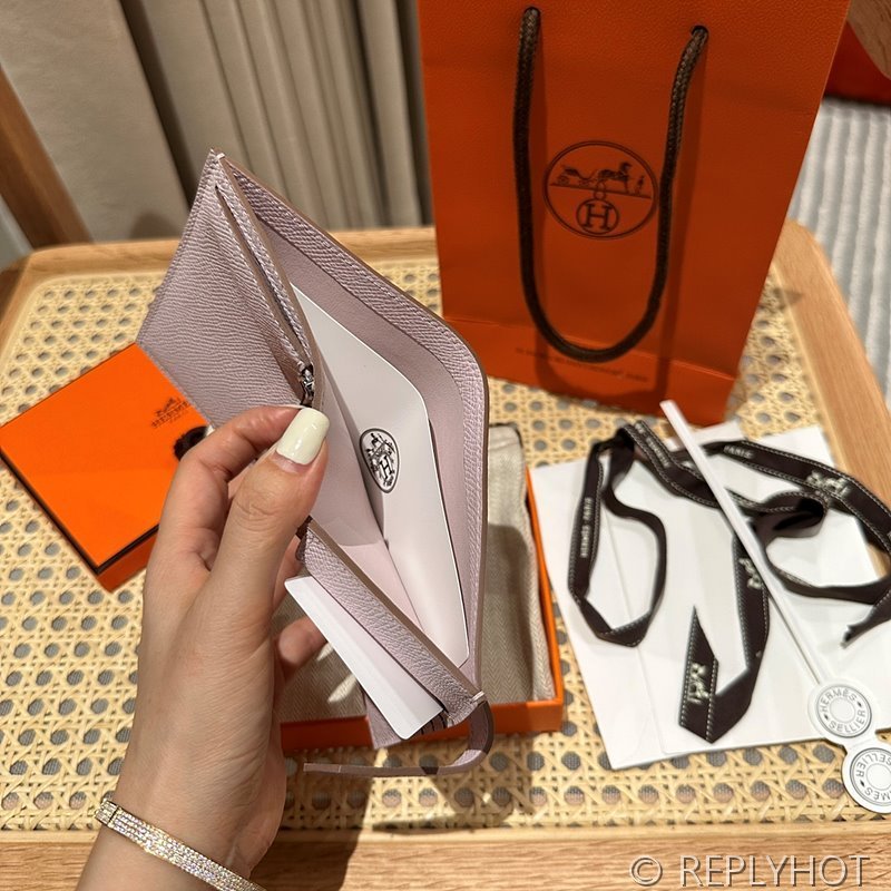 [하이엔드급] Hermes 에르메스 베안 컴팩트 지갑 Bearn Compact Wallet / 09 팔라듐 모브 빨 엡솜 실버 [매장가 385만원대]