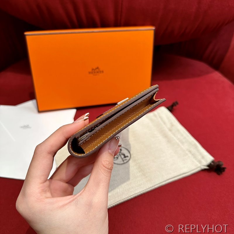 [하이엔드급] HERMES Bearn Wallet 에르메스 베안 장지갑 / CK37 골드브라운 엡솜 실버 [매장가 555만원대]