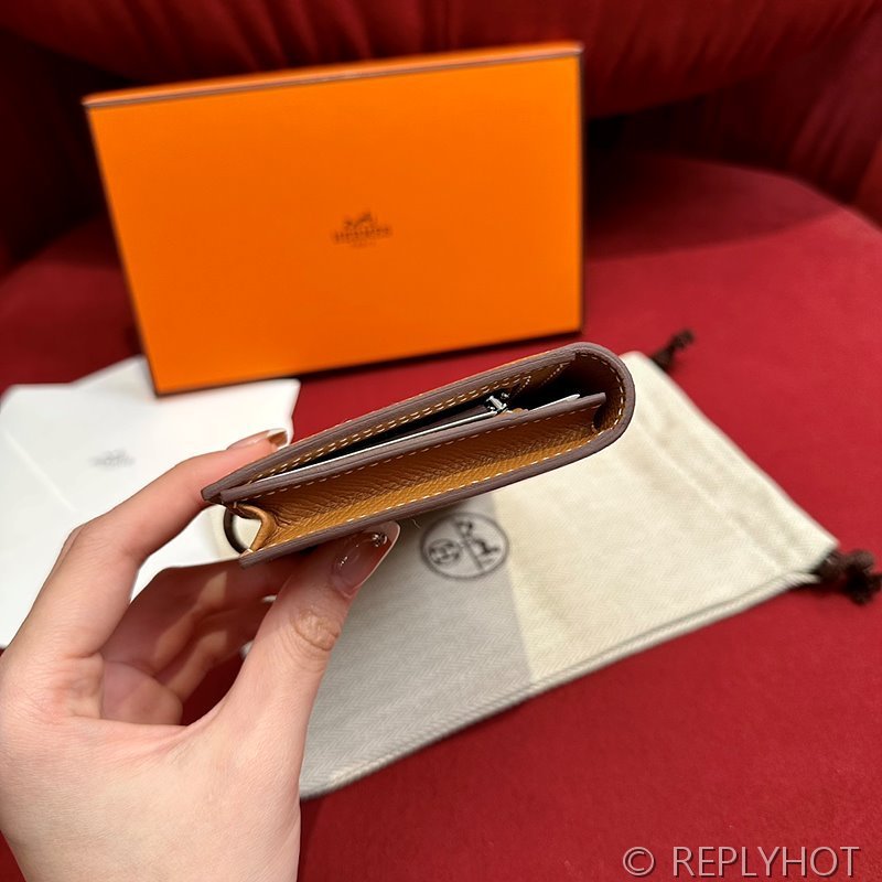 [하이엔드급] HERMES Bearn Wallet 에르메스 베안 장지갑 / CK37 골드브라운 엡솜 실버 [매장가 555만원대]