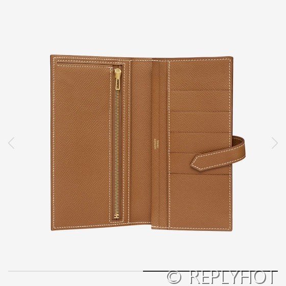 [하이엔드급] HERMES Bearn Wallet 에르메스 베안 장지갑 / CK37 골드브라운 엠솜 금장 [매장가 555만원대]