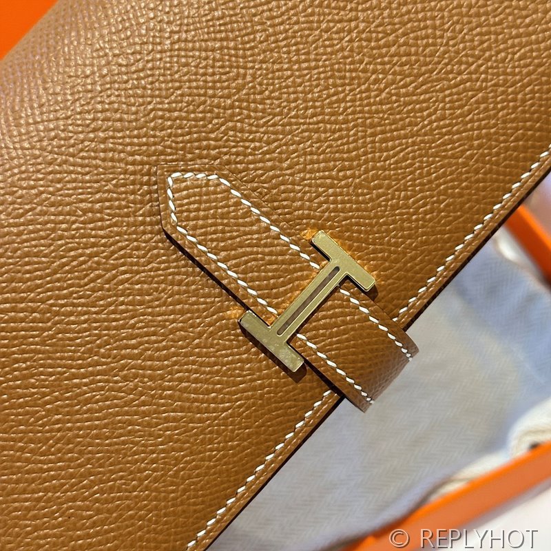 [하이엔드급] HERMES Bearn Wallet 에르메스 베안 장지갑 / CK37 골드브라운 엠솜 금장 [매장가 555만원대]