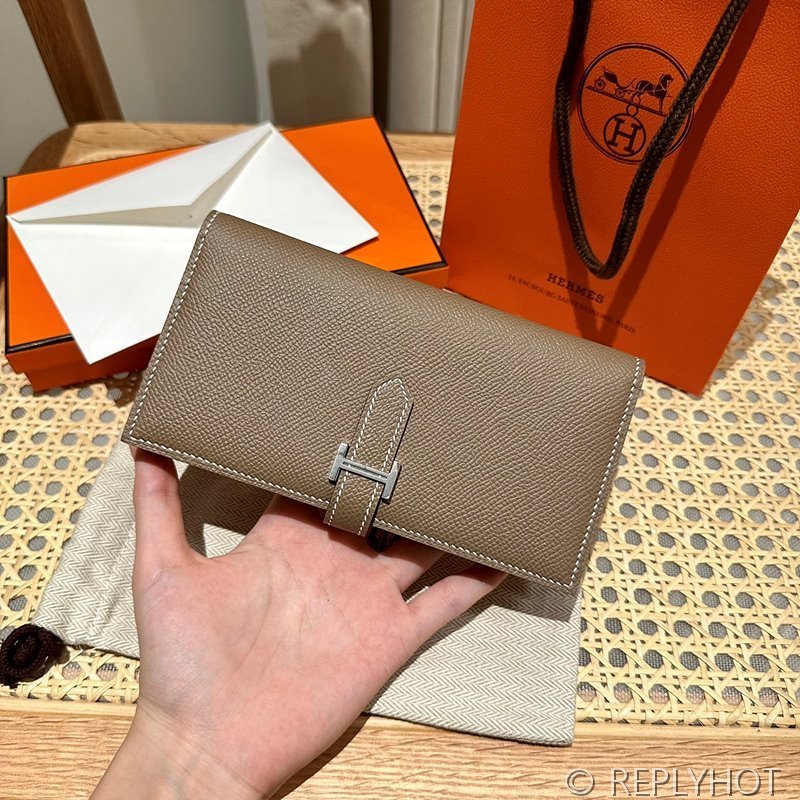 [하이엔드급] HERMES Bearn Wallet 에르메스 베안 장지갑 / CK18 에토프 엡솜 은장 [매장가 555만원대]
