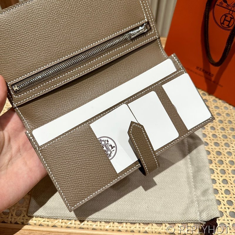 [하이엔드급] HERMES Bearn Wallet 에르메스 베안 장지갑 / CK18 에토프 엡솜 은장 [매장가 555만원대]