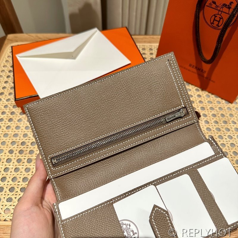 [하이엔드급] HERMES Bearn Wallet 에르메스 베안 장지갑 / CK18 에토프 엡솜 은장 [매장가 555만원대]