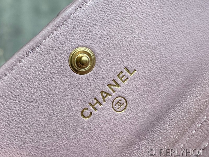 샤넬 19 플랩 카드 홀더 램스킨 골드메탈 [매장가 만원대]