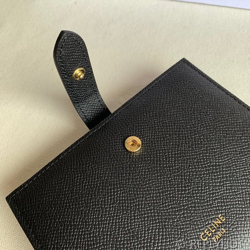 셀린느 미디엄 스트랩 지갑-그레인 카프스킨 블랙 [매장가 90만원대]