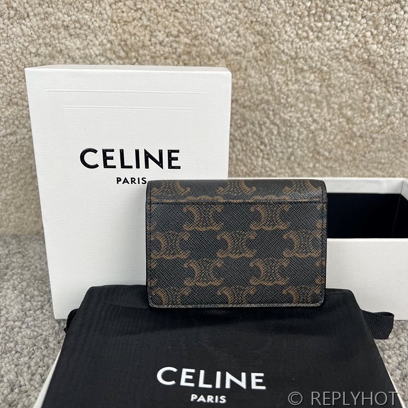 셀린느 명함 지갑-트리옹프 캔버스&램스킨 [매장가 50만원대]