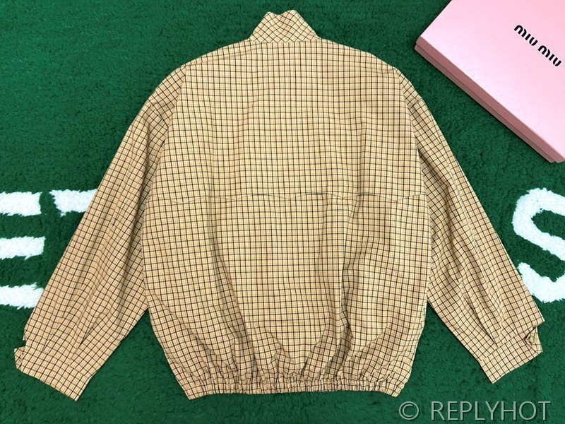 미우미우 체크 캔버스 블루종 재킷 [매장가 470만원대]