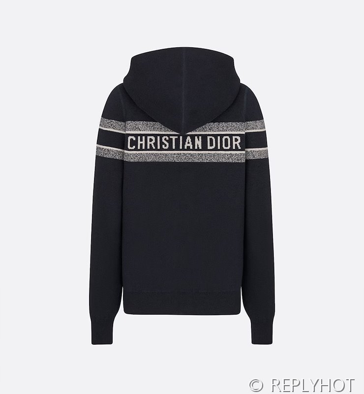 디올 리버서블 후드 양면 지퍼 가디건