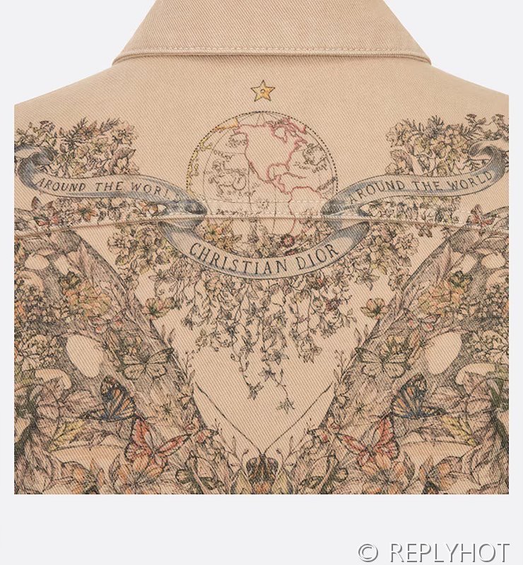 디올 베이지 코튼 데님 나비 자켓 [매장가 320만원대]