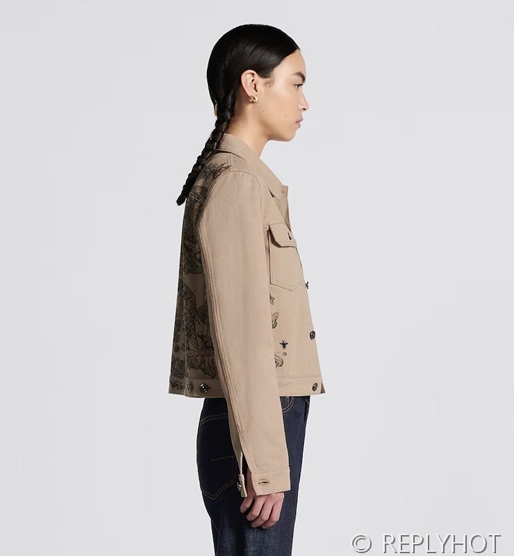 디올 베이지 코튼 데님 나비 자켓 [매장가 320만원대]