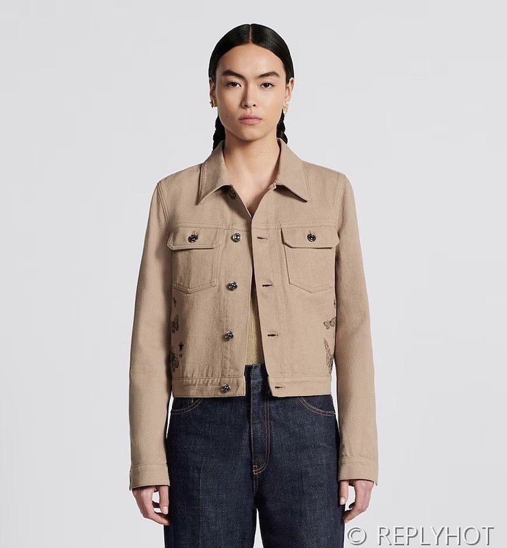 디올 베이지 코튼 데님 나비 자켓 [매장가 320만원대]