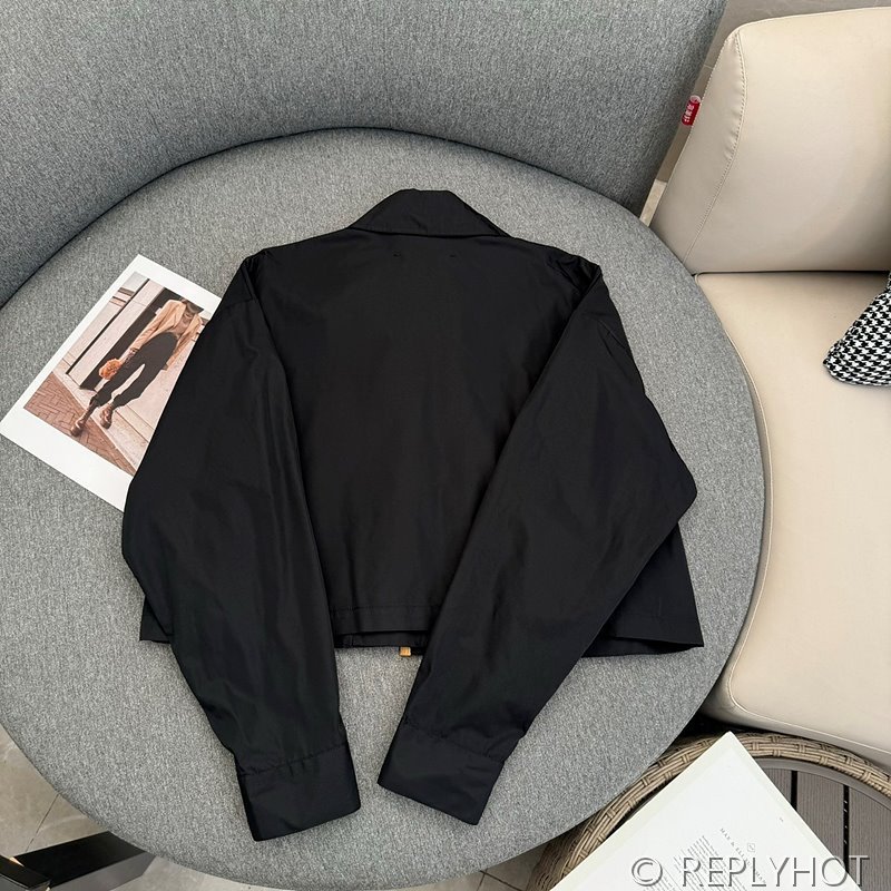 프라다 쇼스타일 가죽트리밍 워크웨어 나일론 숏자켓