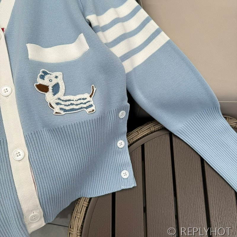 톰브라운 브이넥 니트 가디건