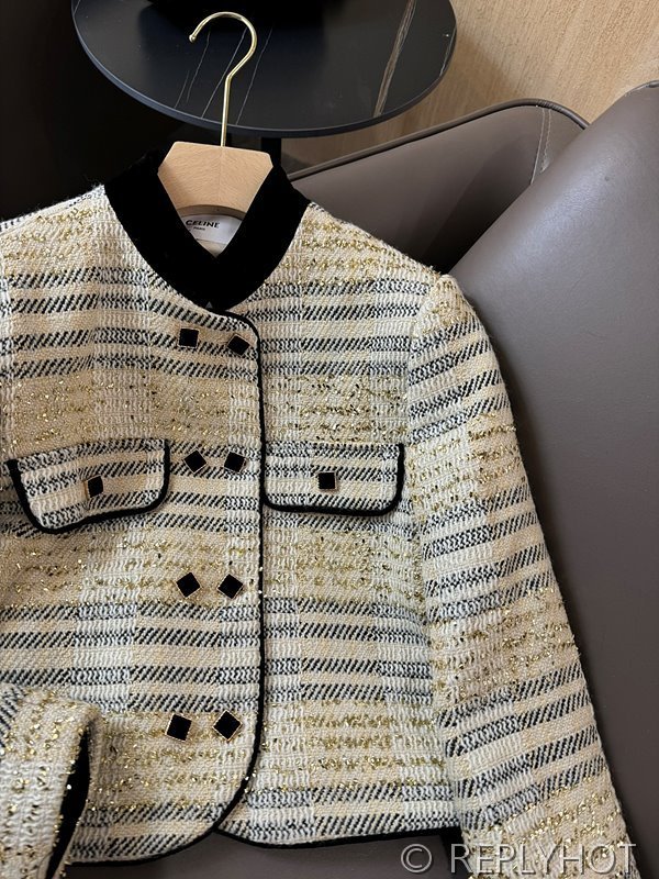 셀린느 트위드 슬림핏 프래그런스 재킷