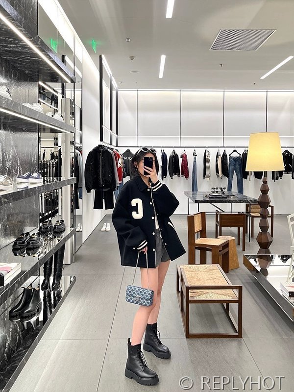 셀린느 울 코튼 코트 자켓