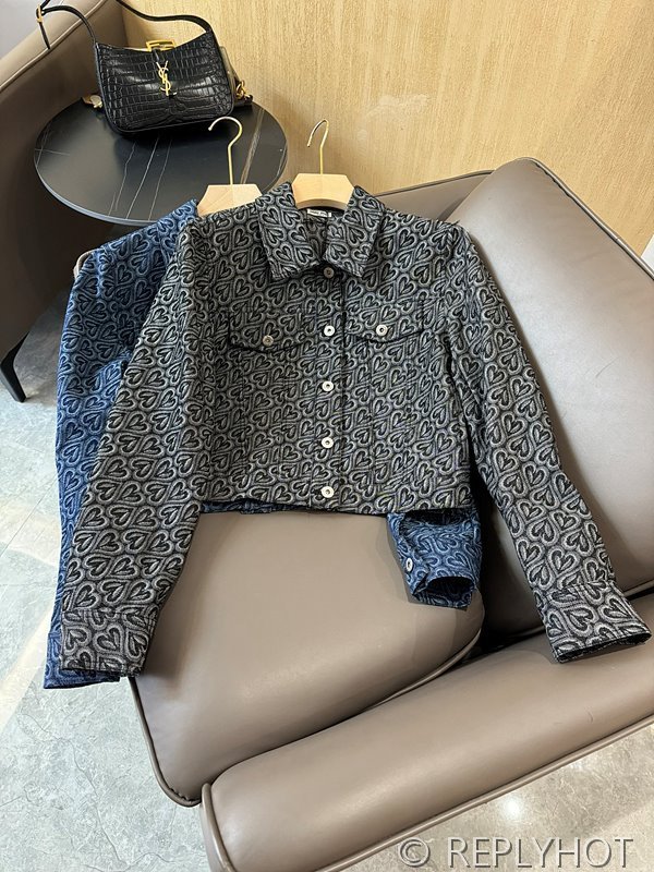 미우미우 자카드 데님 코튼 자켓 2color