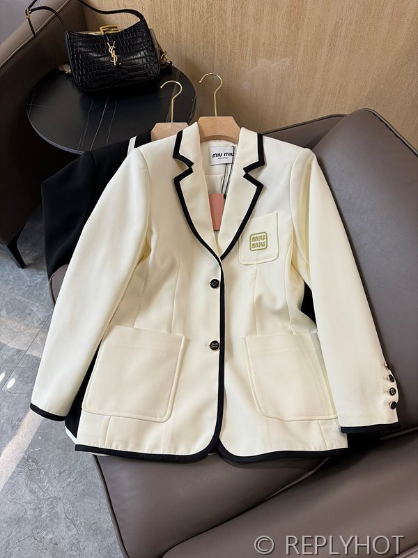 미우미우 레터 자수 블레이저 2color