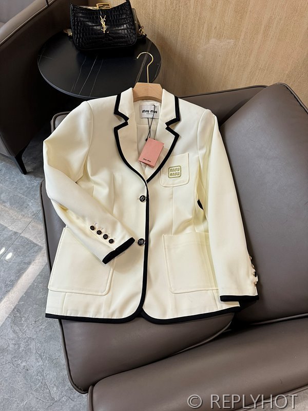 미우미우 레터 자수 블레이저 2color