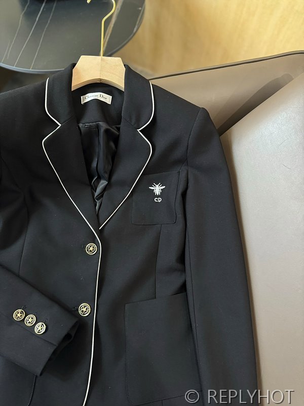 디올 자수 블레이저