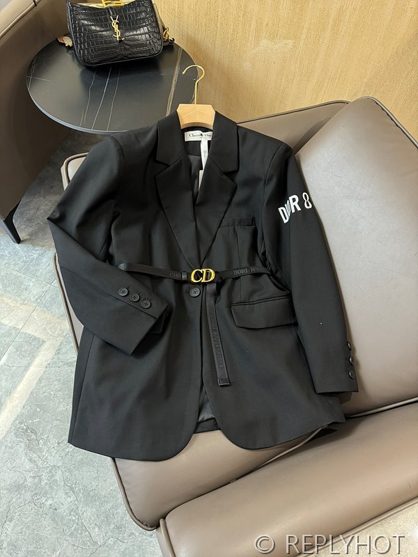 디올 CD자수 벨트 블레이저