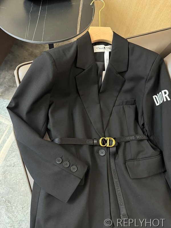 디올 CD자수 벨트 블레이저