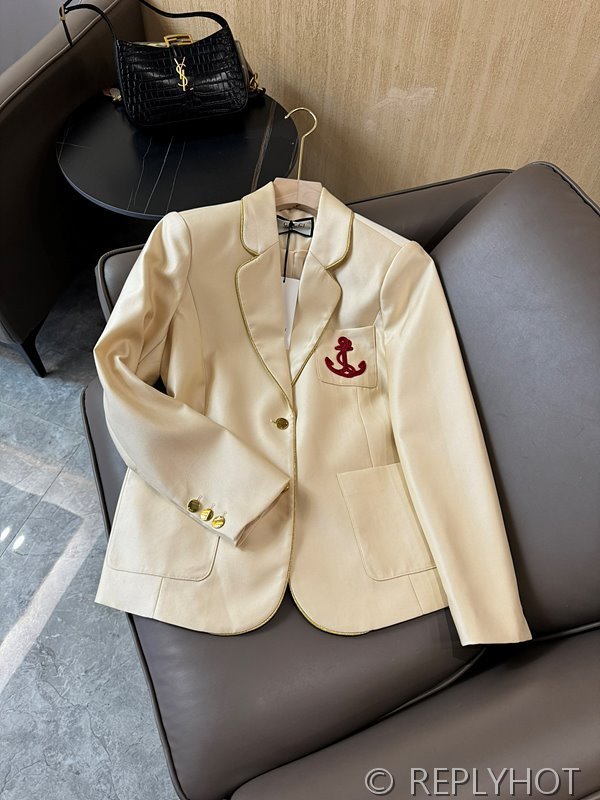 구찌 Gucci Sea Anchor 자수 프레피 블레이저 2color