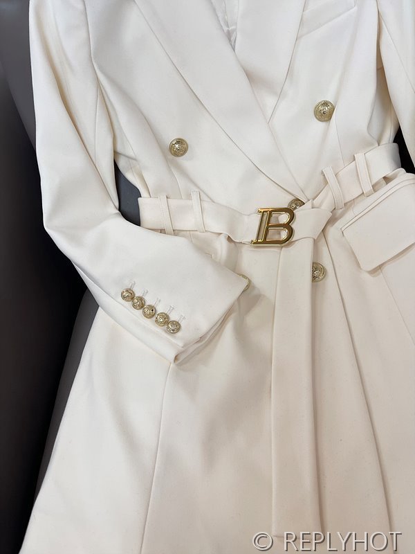 발망 골드 더블 브레스트 긴팔 코트 자켓