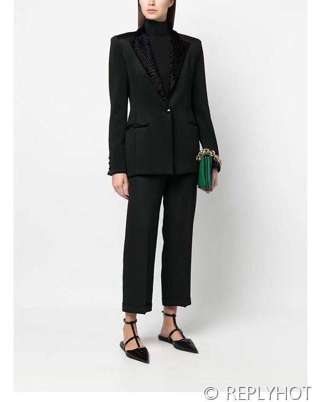 알마니 헤비 비즈 칼라 블레이저 자켓