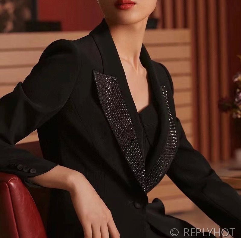 알마니 헤비 비즈 칼라 블레이저 자켓