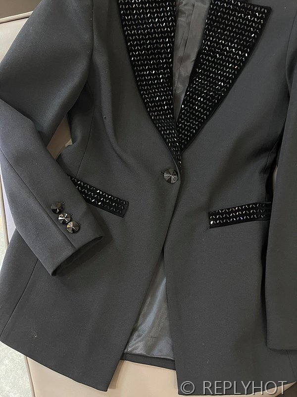 알마니 헤비 비즈 칼라 블레이저 자켓