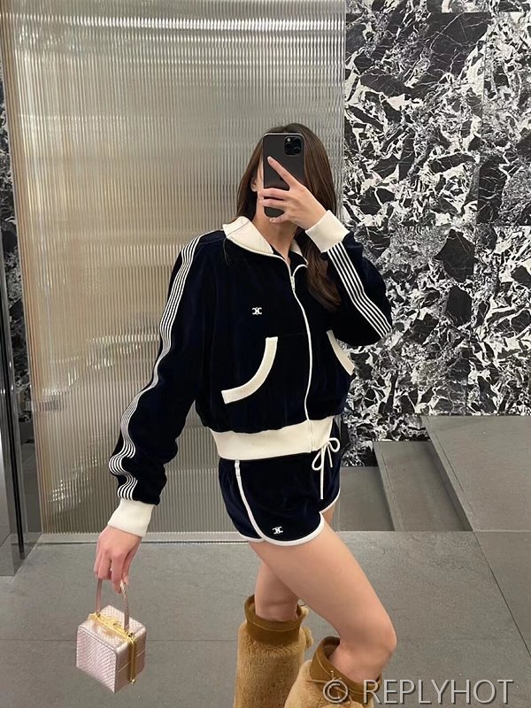 셀린느 벨벳 트레이닝 저지 자켓