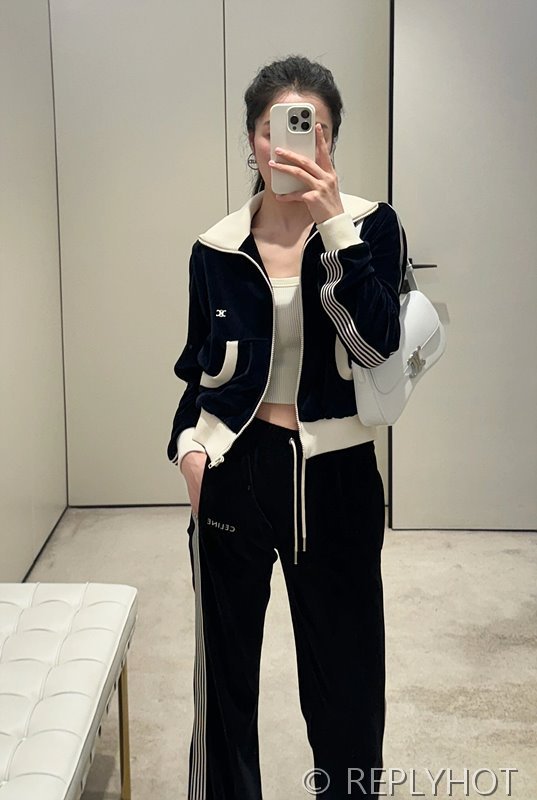 셀린느 벨벳 트레이닝 저지 자켓