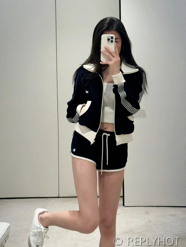 셀린느 벨벳 트레이닝 저지 자켓