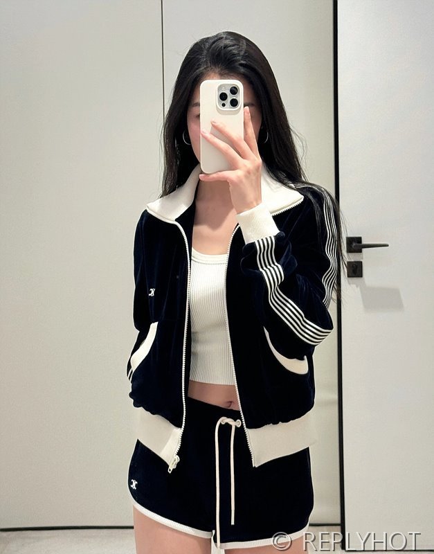 셀린느 벨벳 트레이닝 저지 자켓