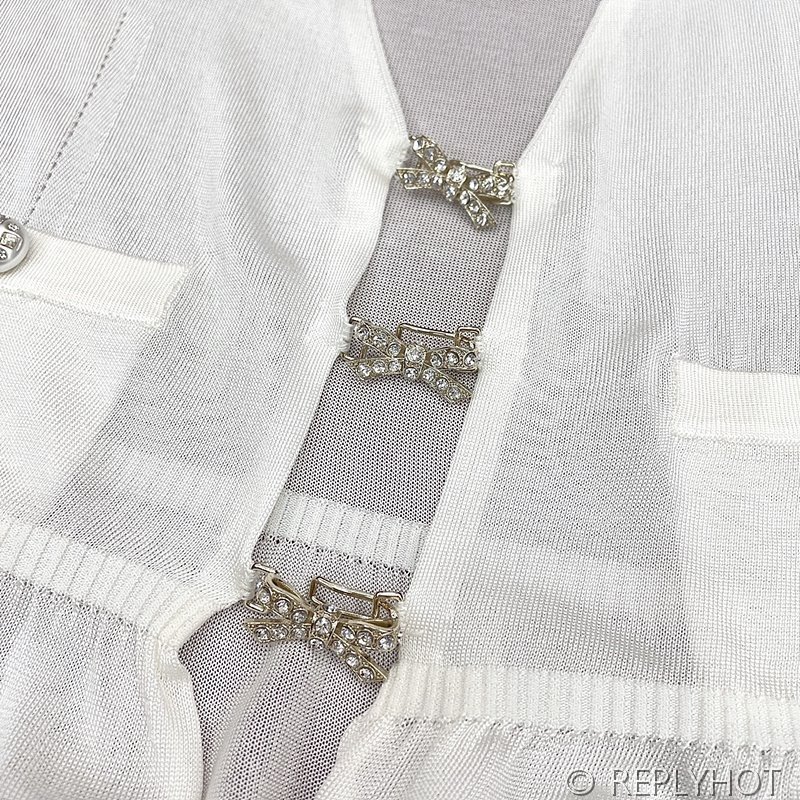 샤넬 다이아버튼 러플 가디건 자켓