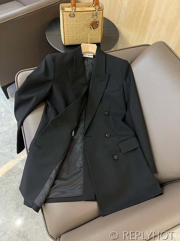 생로랑 더블 브레스트 울 블레이저