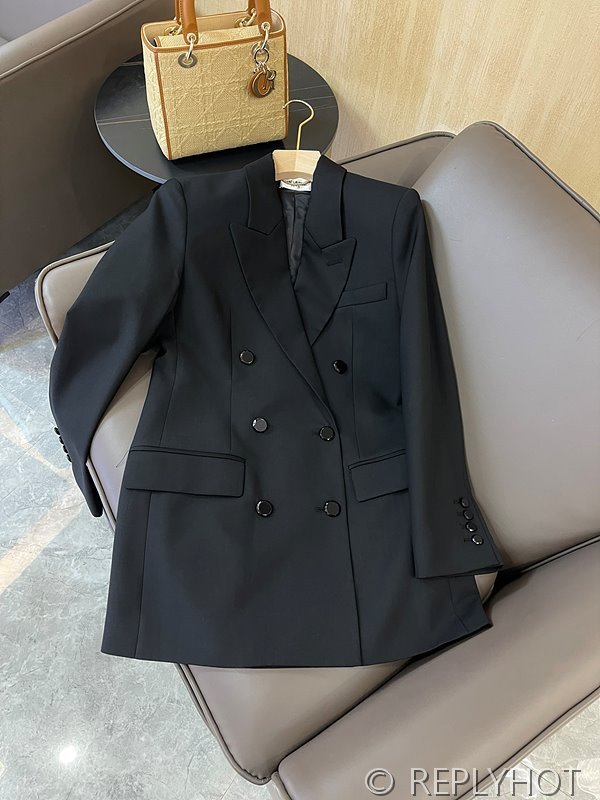 생로랑 더블 브레스트 울 블레이저