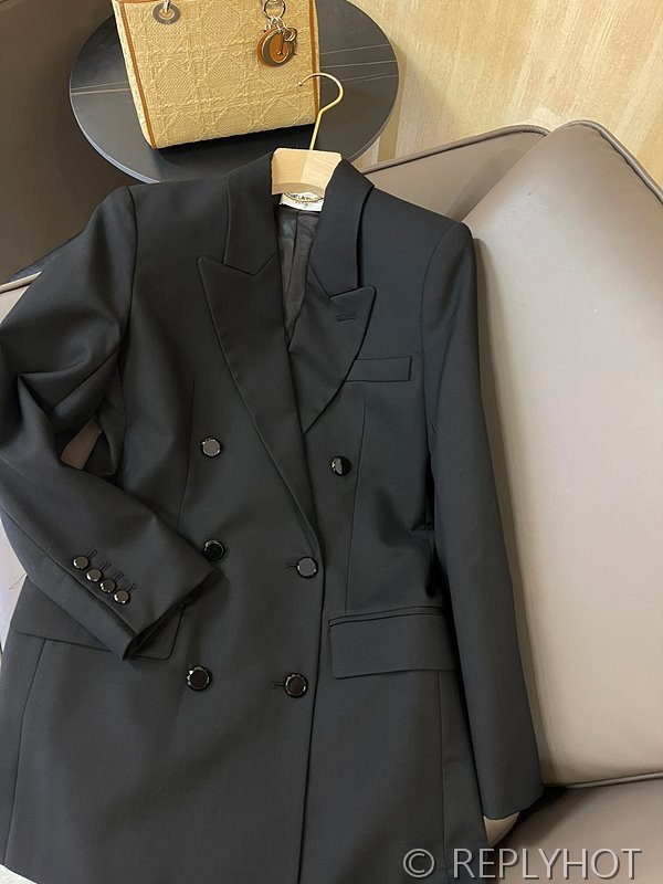 생로랑 더블 브레스트 울 블레이저