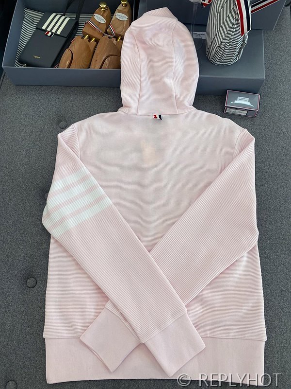 톰브라운 스트레이트 캐주얼 후드집업 핑크