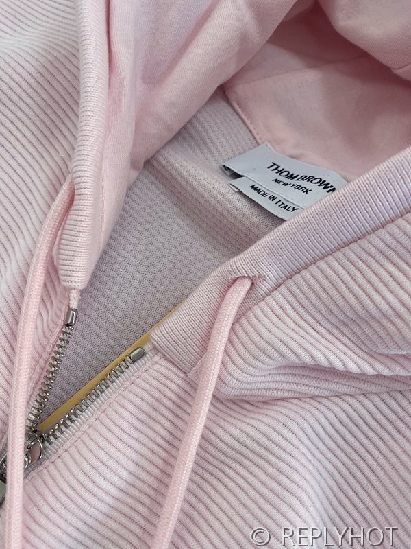 톰브라운 스트레이트 캐주얼 후드집업 핑크