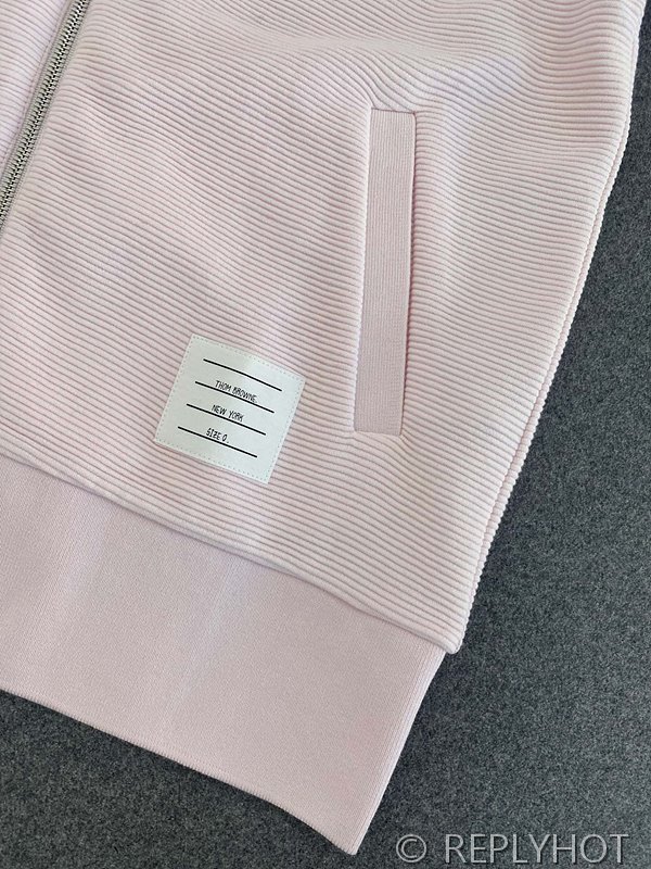 톰브라운 스트레이트 캐주얼 후드집업 핑크