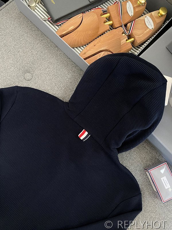 톰브라운 스트레이트 캐주얼 후드집업 네이비